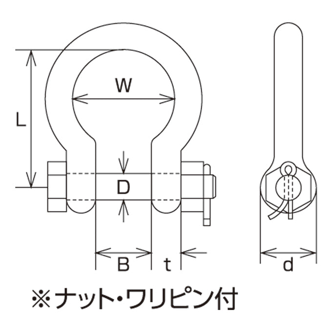 オタフクボルト止めシャックル